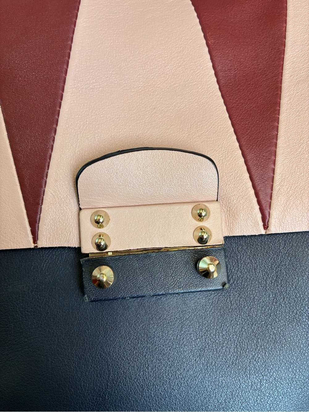 Valentino Garavani Leather Colorblock Shoulder Bag w/ Strap Dust Bag - Picture 6 of 13